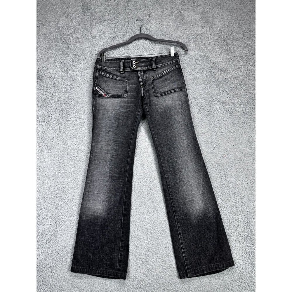 Diesel Jeans Women's 28 Black Washed Distressed Denim Pants Cotton Pocket Ladies